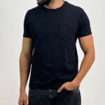 Black Basic T-Shirt With Pocket