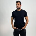 Black Basic T-Shirt With Pocket - Image 2
