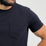 Black Basic T-Shirt With Pocket - Image 3