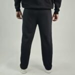 Essential Cotton Joggers wide legs - Black - Image 3